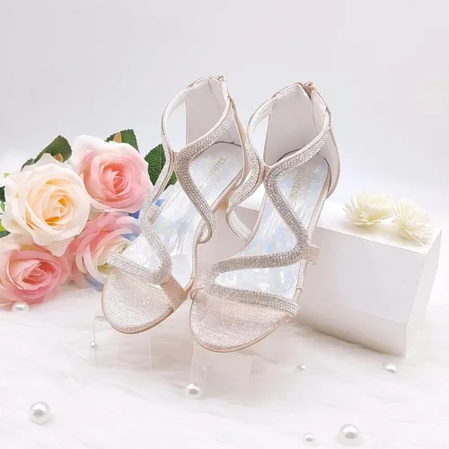 Miniatura 4 de Zapatos de tacón alto para niñas, zapatos de vestir para fiesta de boda, sandalias de tacón alto para niñas pequeñas y grandes