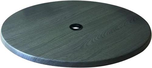 Miniatura 8 de Holland Bar Stool Mesa EnduroTop de acero negro de 30 pulgadas de diámetro, interior/exterior para todas las estaciones con agujero para sombrilla