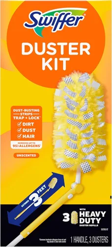Miniatura 14 de Swiffer Plumero de Alta Resistencia Kit de inicio con mango extensible de 3 pies y 3 recambios