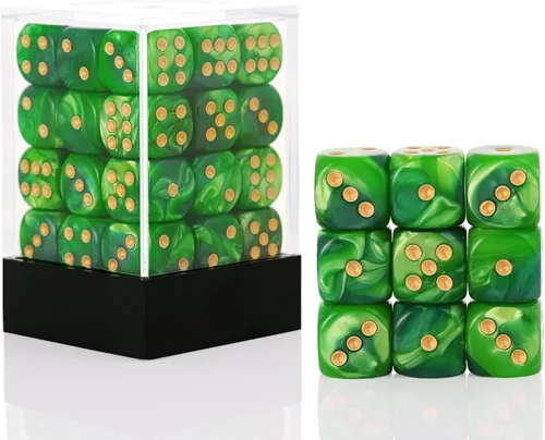 Miniatura 10 de 36 Piezas 12mm Juego de Dados Mini de 6 Caras, Juego de Dados D6 de Colores Translúcidos, Juego de Dados Estándar de 6 Caras para Juegos de Mesa