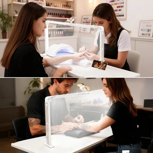 Miniatura 6 de Nail Tech - Lámpara para escritorio, luz de media luna grande de 34 pulgadas con soporte para teléfono, brillo de 48 W, luz de arco ajustable