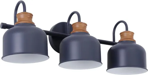Miniatura 7 de Aplique de 3 luces para tocador de baño, aplique de pared de granja, luces de granero con pantalla de metal negro mate, lámpara de pared exterior