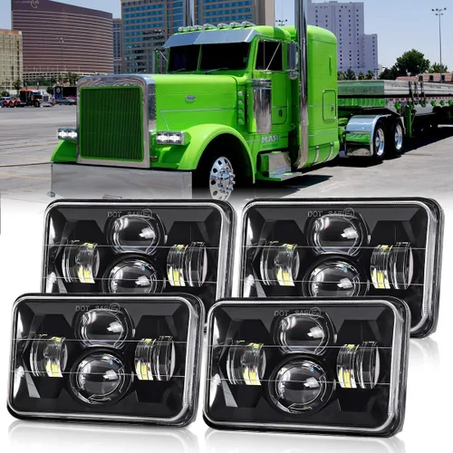 Miniatura 10 de Faros LED de 4 x 6 pulgadas con certificación DOT, 2 piezas, haz alto/bajo, rectangular, para camiones Kenworth T800, W900, Peterbilt, Oldsmobile