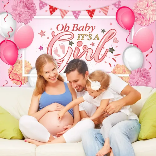 Miniatura 3 de Blulu - Fondo para decoración de fiesta de baby shower, tela resistente de gran tamaño, telón de fondo grande de tela durable hecho para baby