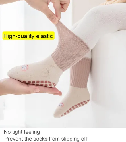 Miniatura 6 de Calcetines antideslizantes para bebé, calcetines cálidos y gruesos antideslizantes para niñas, niños y recién nacidos, 6 pares