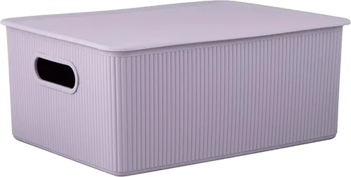 Miniatura 28 de Superio Colección acanalada - Cestas organizadoras decorativas de plástico para almacenamiento en casa, cajas contenedoras azules para organizar