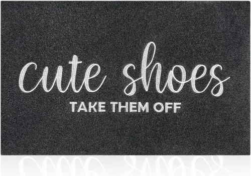 Tapete de Bienvenida para Entrada Exterior Lindos Zapatos Quítatelos Tapetes para Puerta Principal con Respaldo de Goma Tapete para Puerta Todo