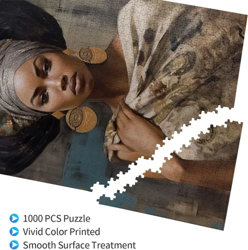 Miniatura 5 de Rompecabezas para adultos, 500 piezas, mujer negra africana, formación de reina americana, imágenes de madera, vacaciones, arte de pared divertido