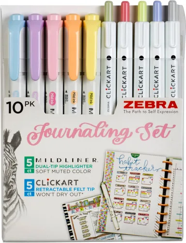 Miniatura 15 de Zebra Pen Creative Highlighting Starter Set, incluye 10 resaltadores y 5 bolígrafos de gel retráctiles Sarasa Clip, colores de tinta surtidos