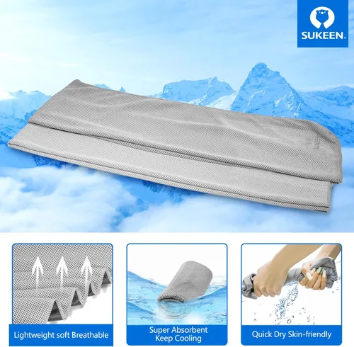Miniatura 2 de Sukeen [4 unidades de toallas de refrigeración (40 x 12 pulgadas)], toalla de hielo, toalla de microfibra suave transpirable para yoga
