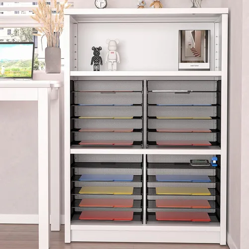 Miniatura 6 de Organizador de papel legal/A4 de 5 niveles, soporte para bandeja de papel para escritorio, soporte de archivos/clasificador, carpetas de archivos