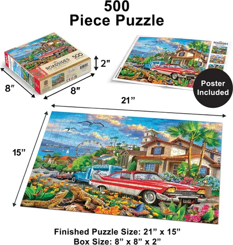 Miniatura 2 de Masterpieces Cruisin' The Coast - Rompecabezas de 500 piezas para adultos