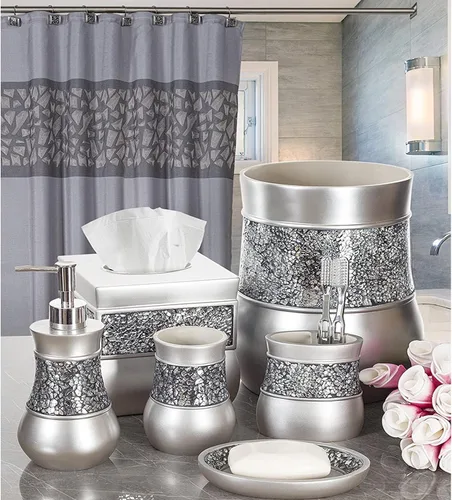 Miniatura 2 de Creative Scents juego de accesorios de lujo para baño, 4 piezas