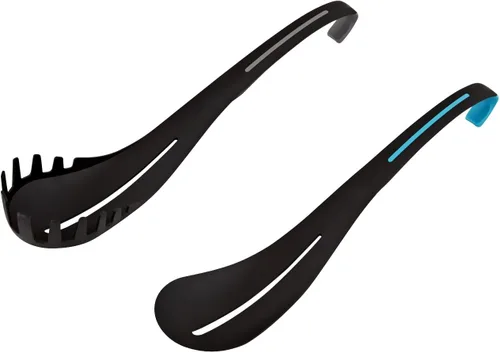 Miniatura 3 de Fusionbrands CurveUtensil - Juego de 5 herramientas esenciales de cocina de nailon con pantalla de alambre y estante de almacenamiento, agarres