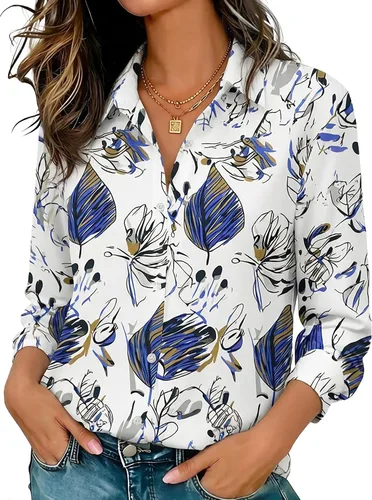 Miniatura 43 de Camisas elásticas suaves sin arrugas con botones para mujer, tops transpirables que absorben la humedad para vestir casual de trabajo