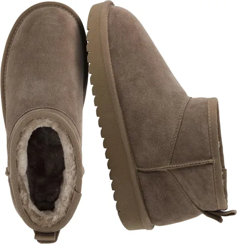 Miniatura 37 de CUSHIONAIRE, Hip 2 - Botas de nieve de gamuza auténtica para mujer, sin cordones, con cómodo forro de piel de oveja sintética + espuma viscoelástica