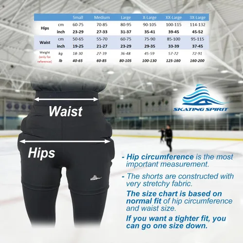 Miniatura 5 de Skating Spirit Pantalones cortos acolchados protectores para el coxis de la cadera y los glúteos para hielo patinaje sobre ruedas, patinaje sobre