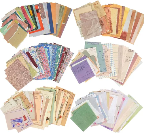 Paquete de suministros vintage para álbumes de recortes, 360 hojas, papel decorativo estético, papelería, suministros de diario, bala basura,