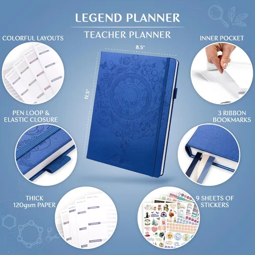 Miniatura 2 de Planificador para Maestros Legend – Libro de Planes de Lecciones Sin Fecha para Maestros con Calendarios Semanales y Mensuales - Organización