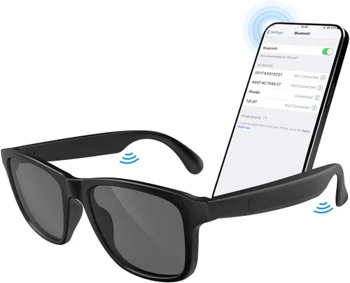 Lentes inteligentes para mujeres y hombres, gafas Bluetooth con lentes fotocrómicas, micrófono y altavoces integrados, lente de luz anti-azul con