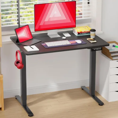 Miniatura 2 de BLKMTY Escritorio eléctrico de pie de 24 x 47 pulgadas, altura ajustable, escritorio para computadora para oficina en casa, soporte ergonómico