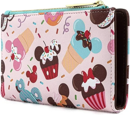 Miniatura 3 de Loungefly X Disney Mickey and Minnie Mouse Sweet Treats - Cartera con solapa Rosado Cartera plegable