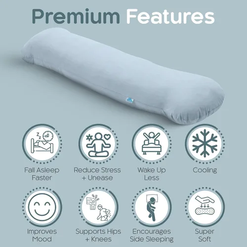 Miniatura 3 de SleepCloud Almohada corporal con peso de 6.5 libras - Almohada pesada para un sueño más profundo - Almohadas refrescantes para adultos - Almohada