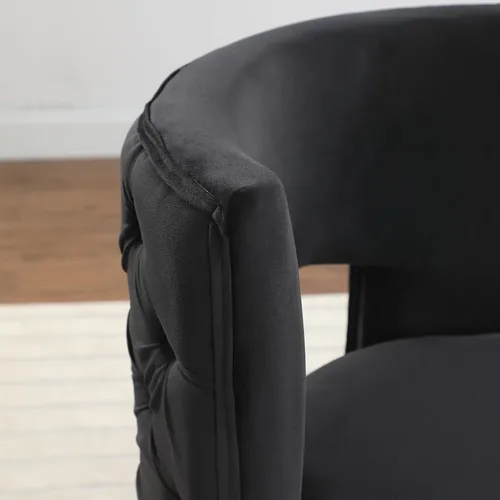 Miniatura 5 de Silla de acento giratoria, sofá redondo de terciopelo de almacenamiento, silla tapizada con barril moderno para guardería, sala de estar, hotel