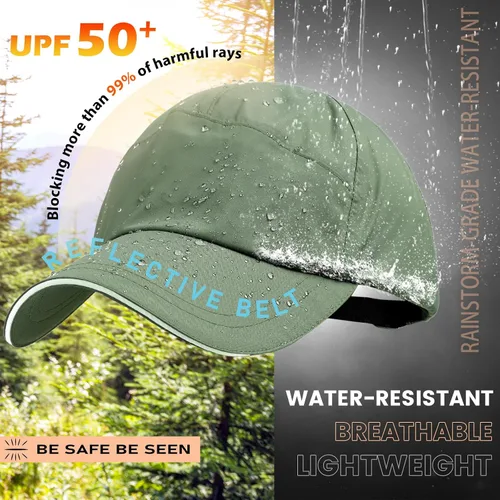 Miniatura 67 de Gorra de béisbol impermeable para hombre, sombrero de lluvia plegable para correr al aire libre, sombrero de pesca solar