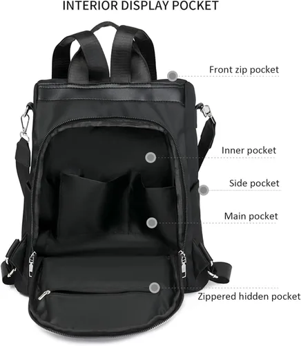 Miniatura 7 de Mochila para mujer, mochila antirrobo de gran capacidad, impermeable, bolsa de hombro para viajes y negocios
