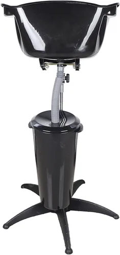 Miniatura 5 de Fregadero de lavado de cabello, lavabo de champú profundo de altura ajustable para salón de belleza, lavabo con manguera de drenaje para el hogar