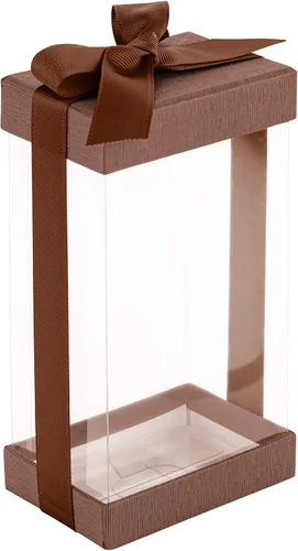 Hammont Caja de regalo transparente, paquete de 6 cajas transparentes para regalos, pasteles, galletas y recuerdos de fiesta, cajas con base, tapa y