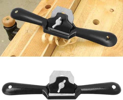 Miniatura 7 de Cepilladora de carpintería, ajuste de carpintería, herramienta de recorte de mano, espátula de avión, 9 pulgadas de empuje curvado para cepillar