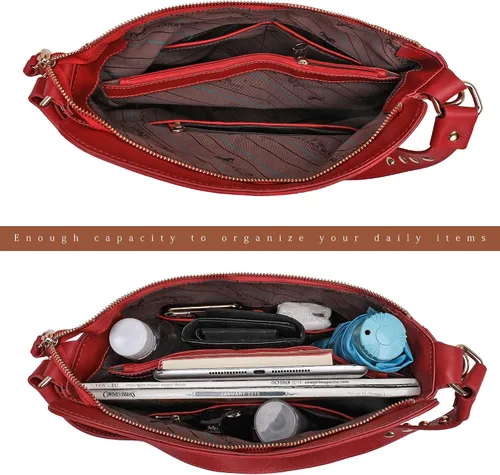 Miniatura 5 de Montana West - Bolsa grande de cuero para mujer, portación oculta de arma, con detalle de tachas, bolsa cruzada