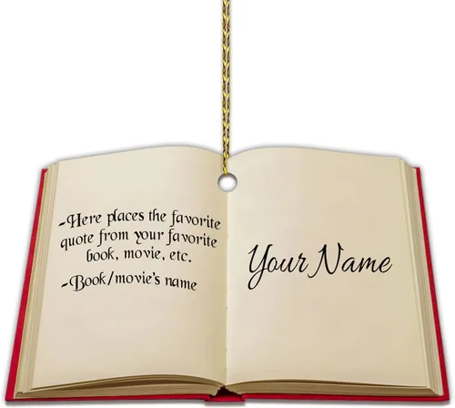 Miniatura 8 de HYTURTLE Adorno Personalizado de Pila de Libros – Nombre Personalizado y Títulos de Libros Favoritos – Acrílico para Lectores, Miembros de Clubes
