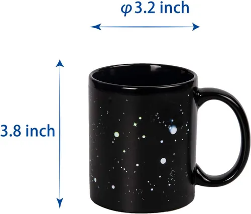 Miniatura 3 de Kmiles Taza con cambio de calor de árbol de Navidad y muñeco de nieve, taza mágica que cambia de color para café/té, 12 onzas, azul/rojo/blanco