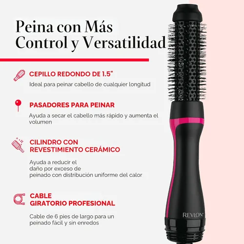Miniatura 5 de REVLONSecador de cepillo redondo de un paso 1-1 / 2 "de una etapa 1-1 / 2" Secador y estilizador