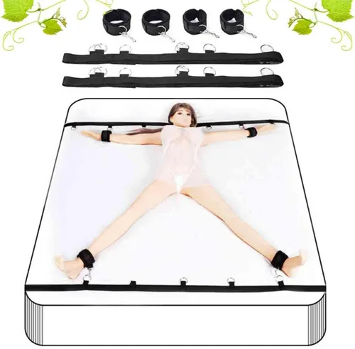 Miniatura 8 de BDSM - Kit de arnés para muslo, esposas para adultos, para dormitorio, lazos sexuales para tobillos y muñecas, bandas de resistencia sexual