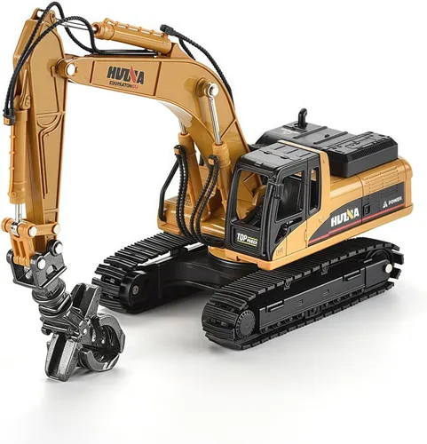 Miniatura 12 de Retroexcavadora, excavadora, camión, juguetes para niños, 1/50, construcción de vehículos de ingeniería de metal, tractor, colección de modelos