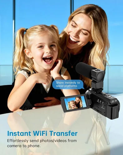 Miniatura 3 de Cámara de video 5K 48MP UHD WiFi Vlogging Cámara para YouTube, zoom óptico 10X 3.0 pulgadas, pantalla táctil IPS Cámara digital antivibración