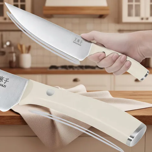 Miniatura 4 de WANGMAZI Juego de cuchillos de cocina de 15 piezas con afilador integrado, juego de cuchillos de cocina aptos para lavavajillas, cuchillos de acero