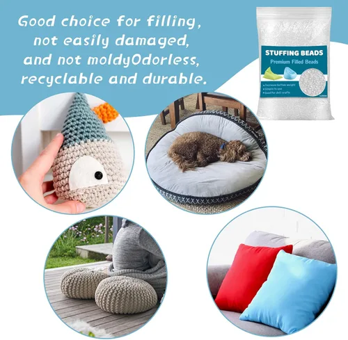 Miniatura 5 de Jmuiiu Cuentas de relleno prémium de 3.52 onzas, relleno para animales de peluche, cuentas rellenas con peso, bolitas de polietileno para bolsas