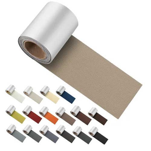Miniatura 19 de ILOFRI Parche de cuero de 8 x 11 pulgadas, 2 piezas, kit de reparación de cuero autoadhesivo duradero y vinilo para sofás, asientos de coche, Gris