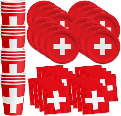Miniatura 13 de Platos de papel del 4 de julio, juegos de platos desechables del 4 de julio, suministros para fiestas patrióticas de bandera estadounidense, platos