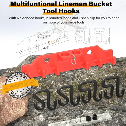 Miniatura 2 de Lineman - Tabla de herramientas, organizador de gancho para camión, accesorios de cubos de trabajo de línea, organizador de herramientas