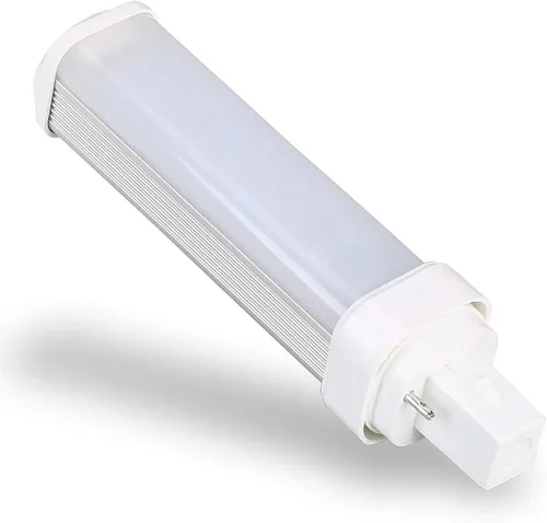 2 piezas G24d 2Pin 7W 5.7 pulgadas CFL 2U PL-C 13 W Horizontal LED de repuesto giratorio PL horizontal empotrable techo equivalente (necesita Blanco