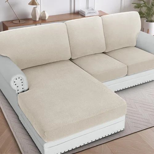 H.VERSAILTEX Fundas para Sofá Seccional de 3 Piezas, Fundas de Cojines de Asiento para Sofá en Forma de L, Fundas de Cojín Separadas para Sofá Isla