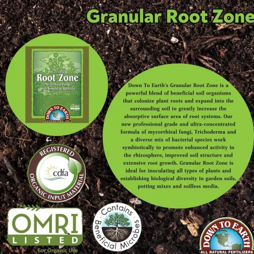 Miniatura 3 de Down To Earth All Natural Fertilizers Zona de raíces granulares orgánicas, hongos micorrízicos y bacterias beneficiosas, inoculante de suelo y raíz