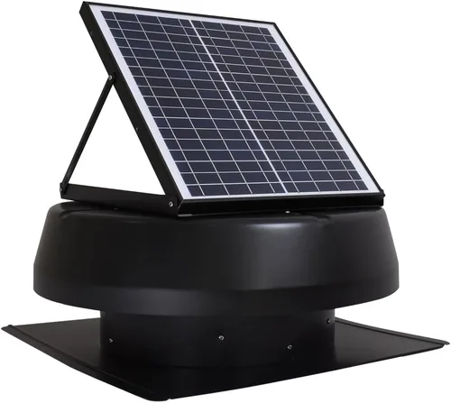 Miniatura 2 de iLIVING Ventilador inteligente con termostato solar y listo para uso híbrido para techo de ático, 14", 40 vatios, 1150 CFM, enfría hasta 2900 pies