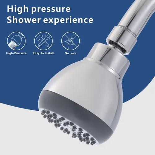 Miniatura 4 de Cabezal de ducha de alta presión de 3 pulgadas, potente cabezal de ducha de lluvia que aumenta la presión, con rótula giratoria ajustable de latón